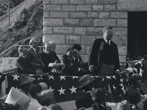 Theodore Roosevelt Speaking At The Dedication Of Roosevelt Dam (1911 Original Black & White Film)