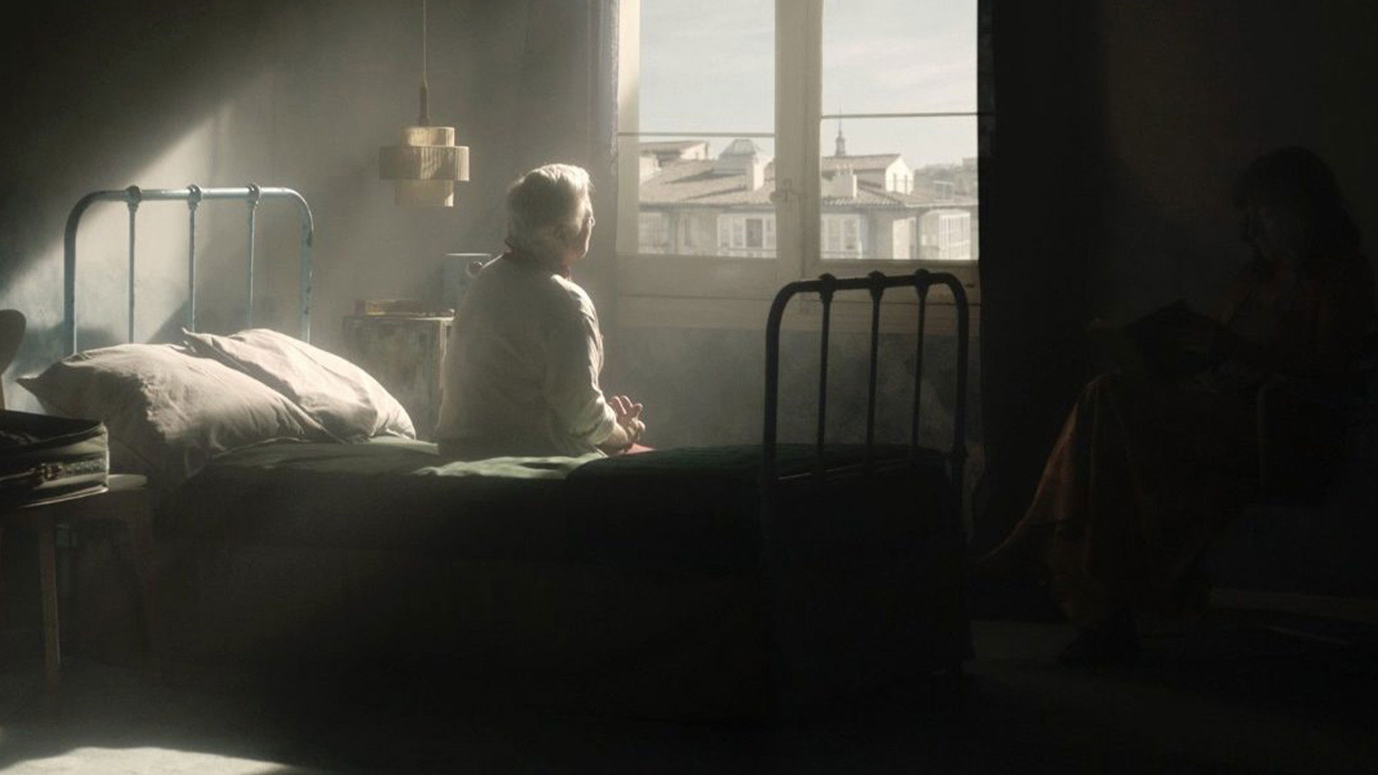 Backdrop for Portrait of White Woman with Grey Hair and Wrinkles