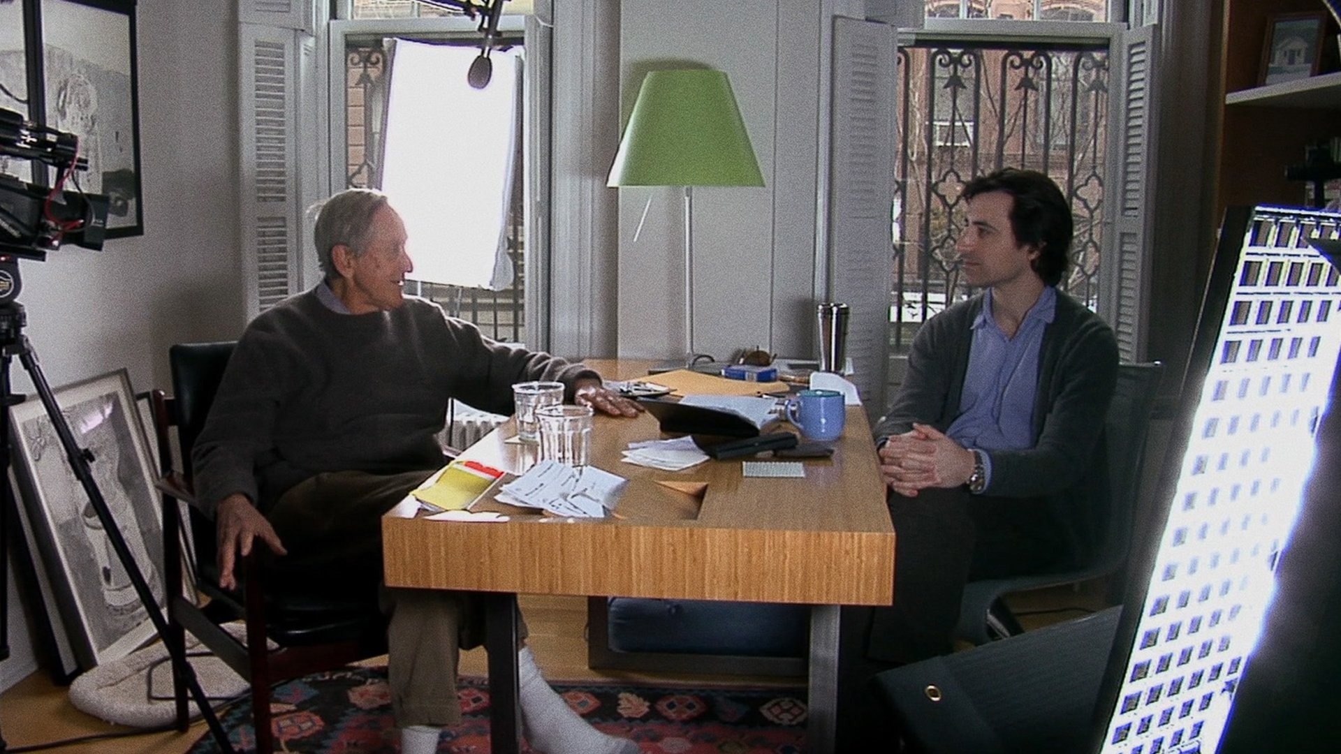 Backdrop for André Gregory and Wallace Shawn