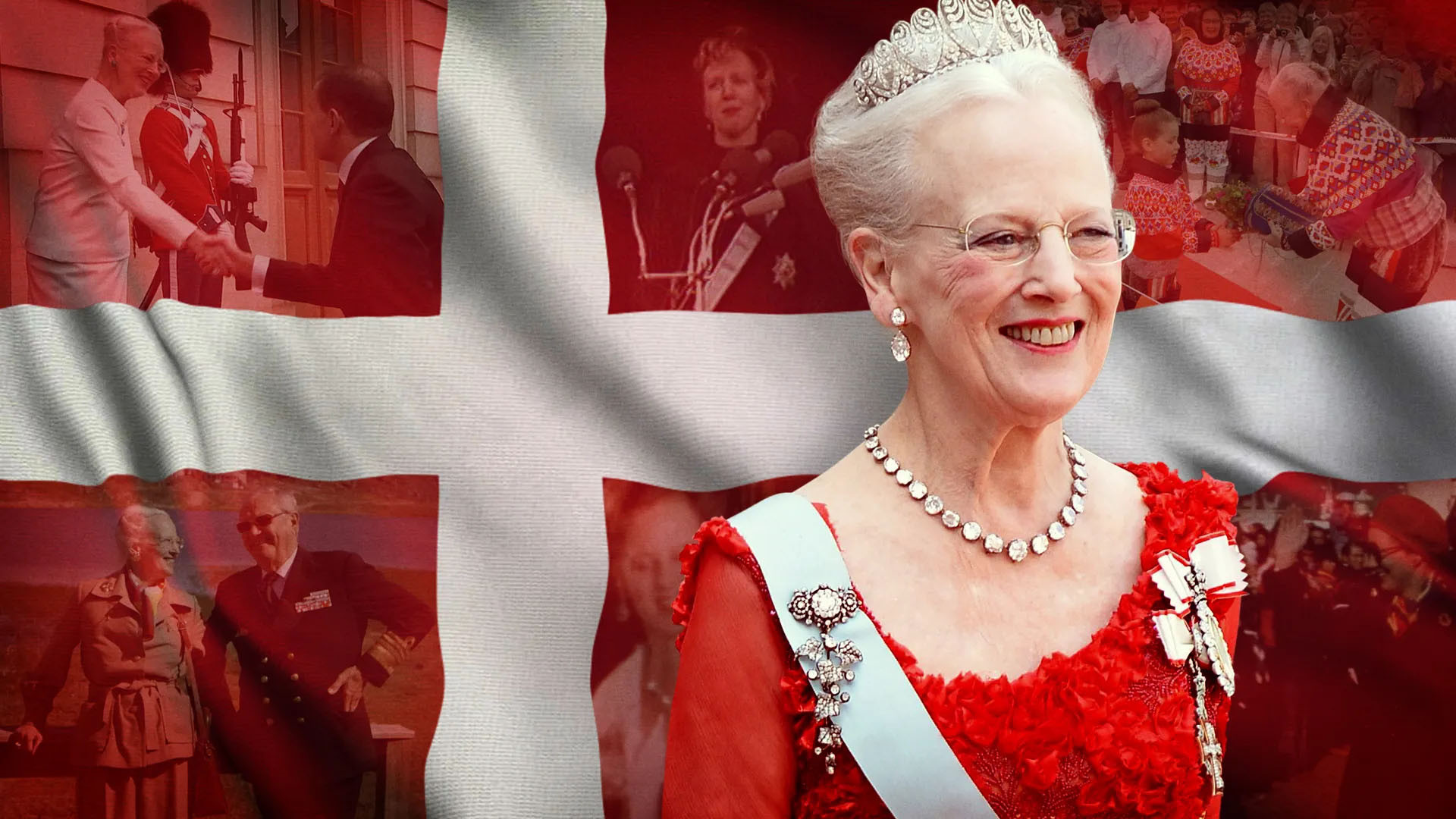 Backdrop for Queen Margaret II - 50 years for Denmark