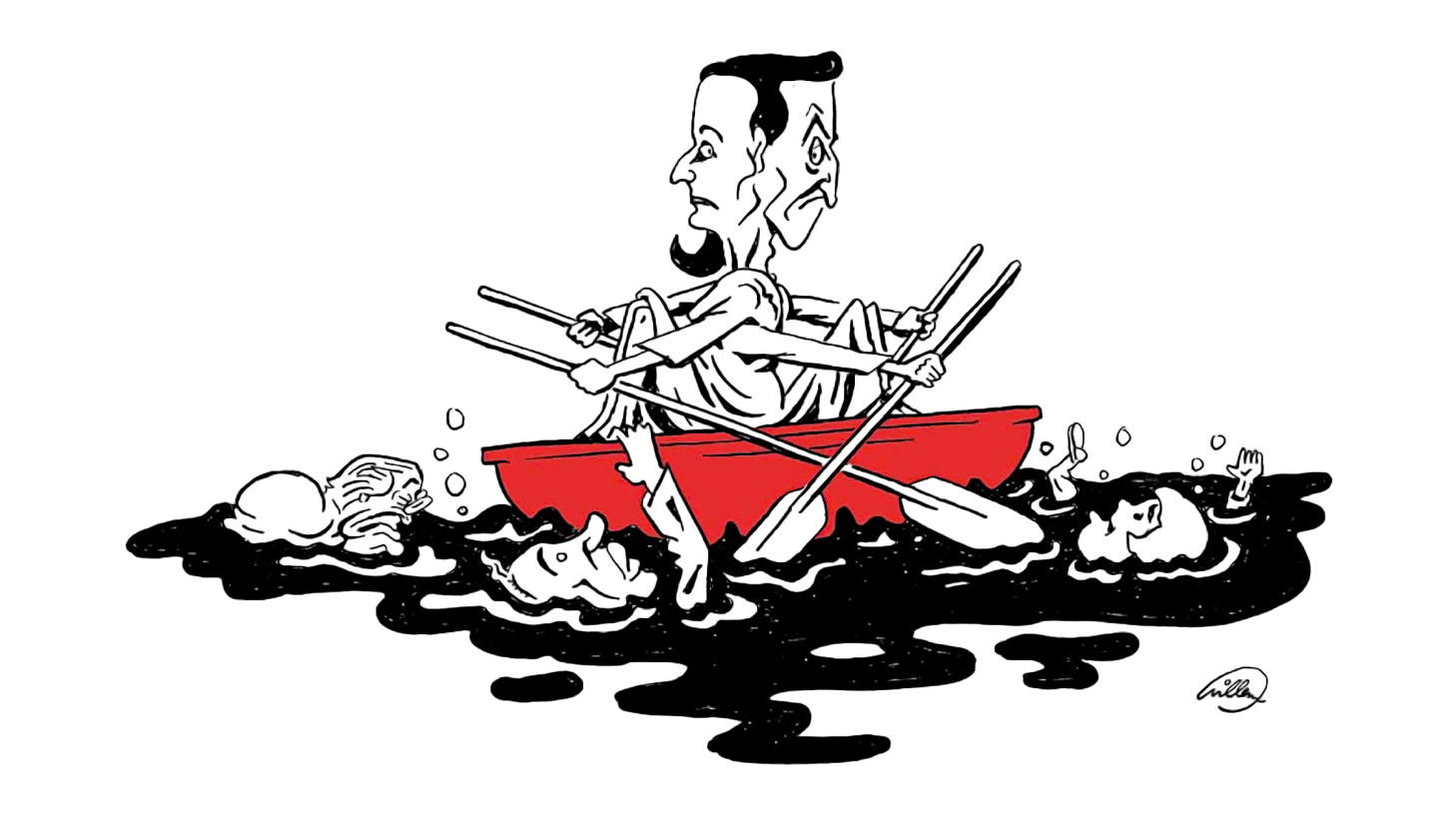 Backdrop for Ségo et Sarko sont dans un bateau...