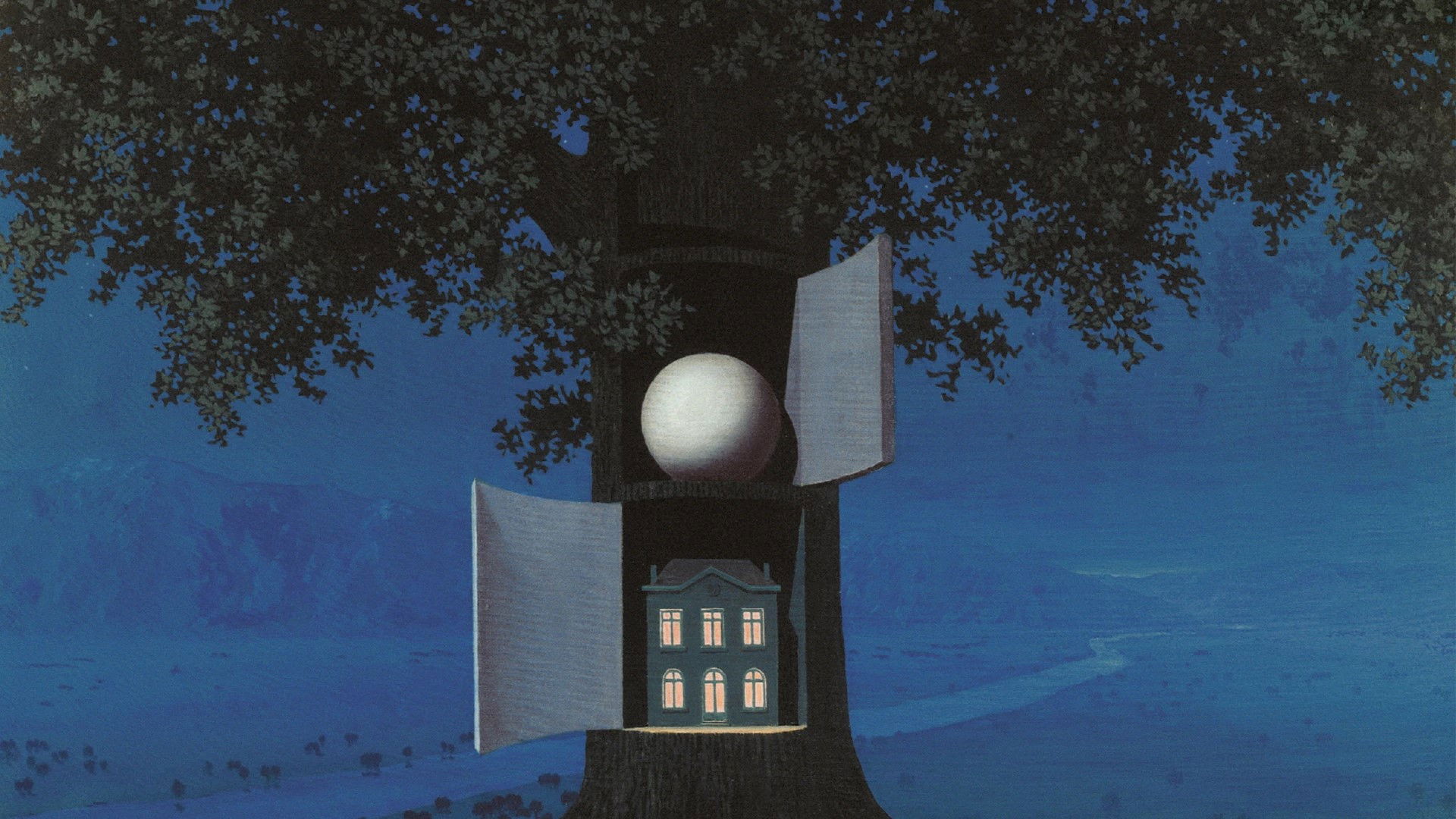 Backdrop for Magritte, le jour et la nuit