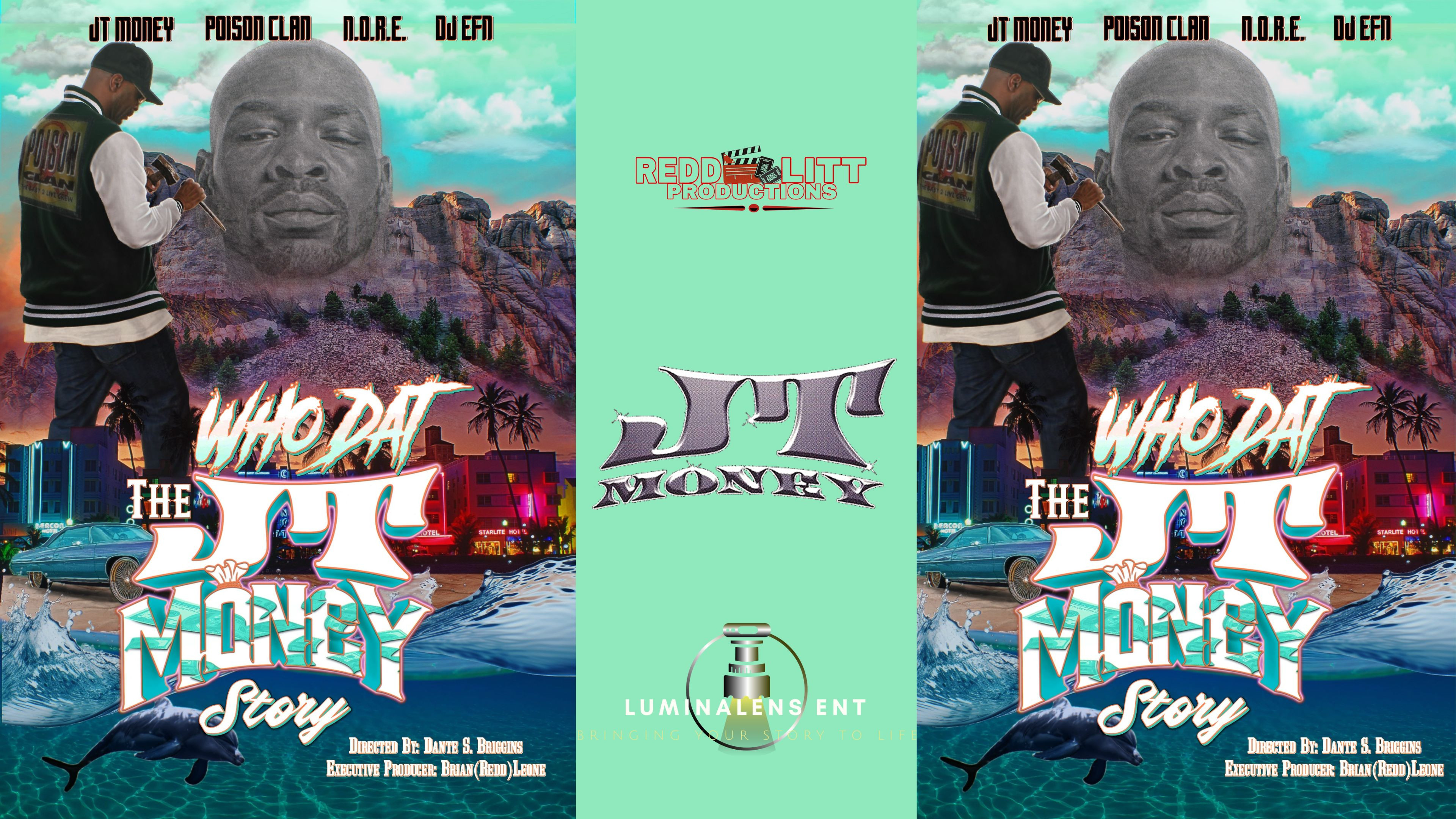 Backdrop for "Who Dat" The JT Money Story