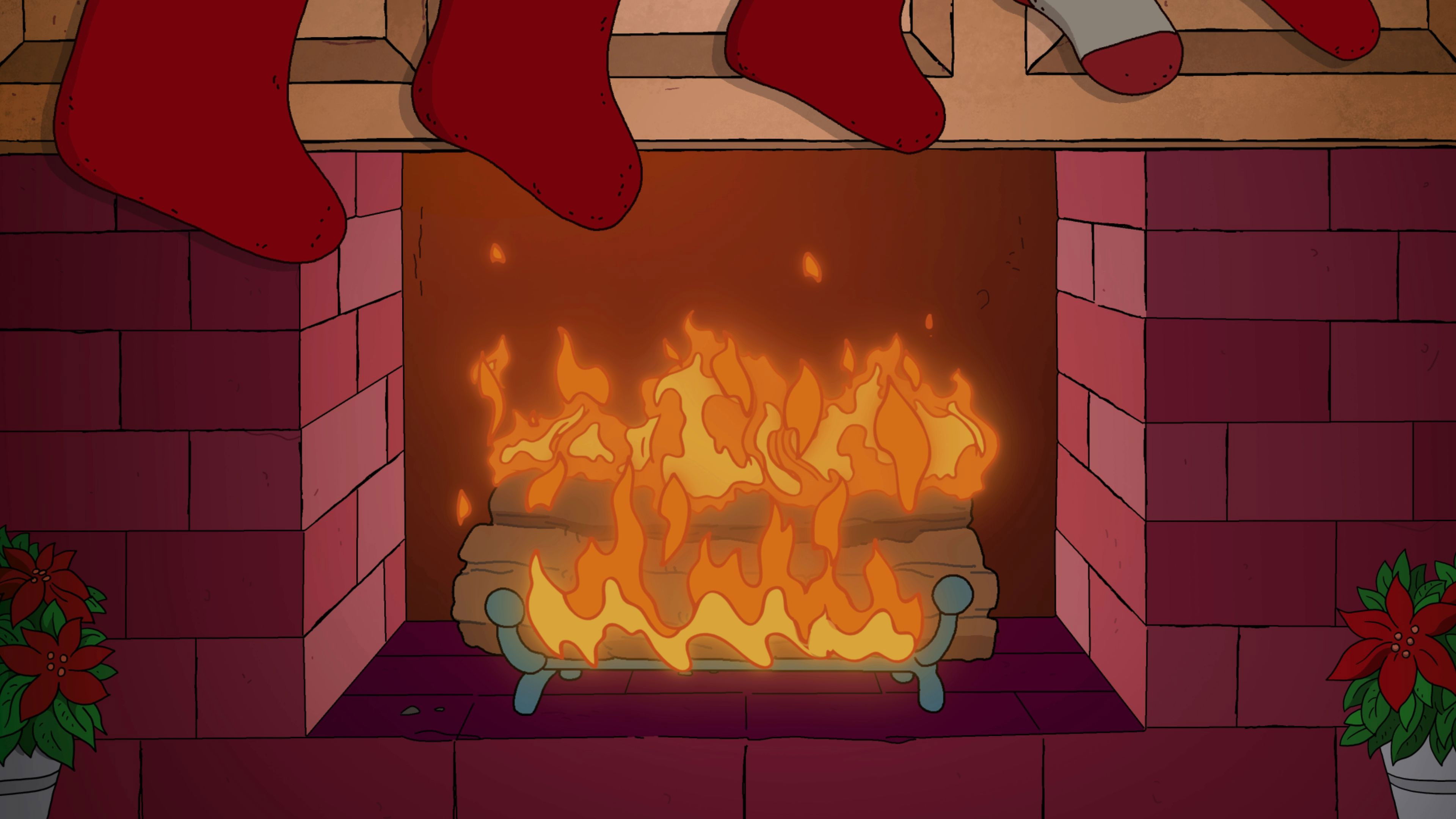 Backdrop for The Simpsons Yule Log