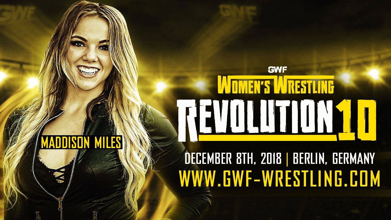 Backdrop for GWF. Women Wrestling Revolution 10
