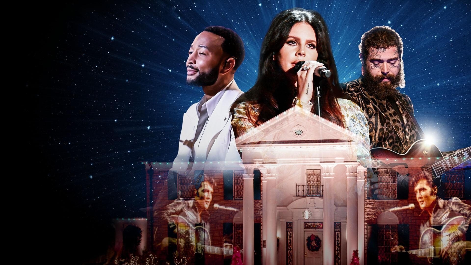 Backdrop for Christmas at Graceland