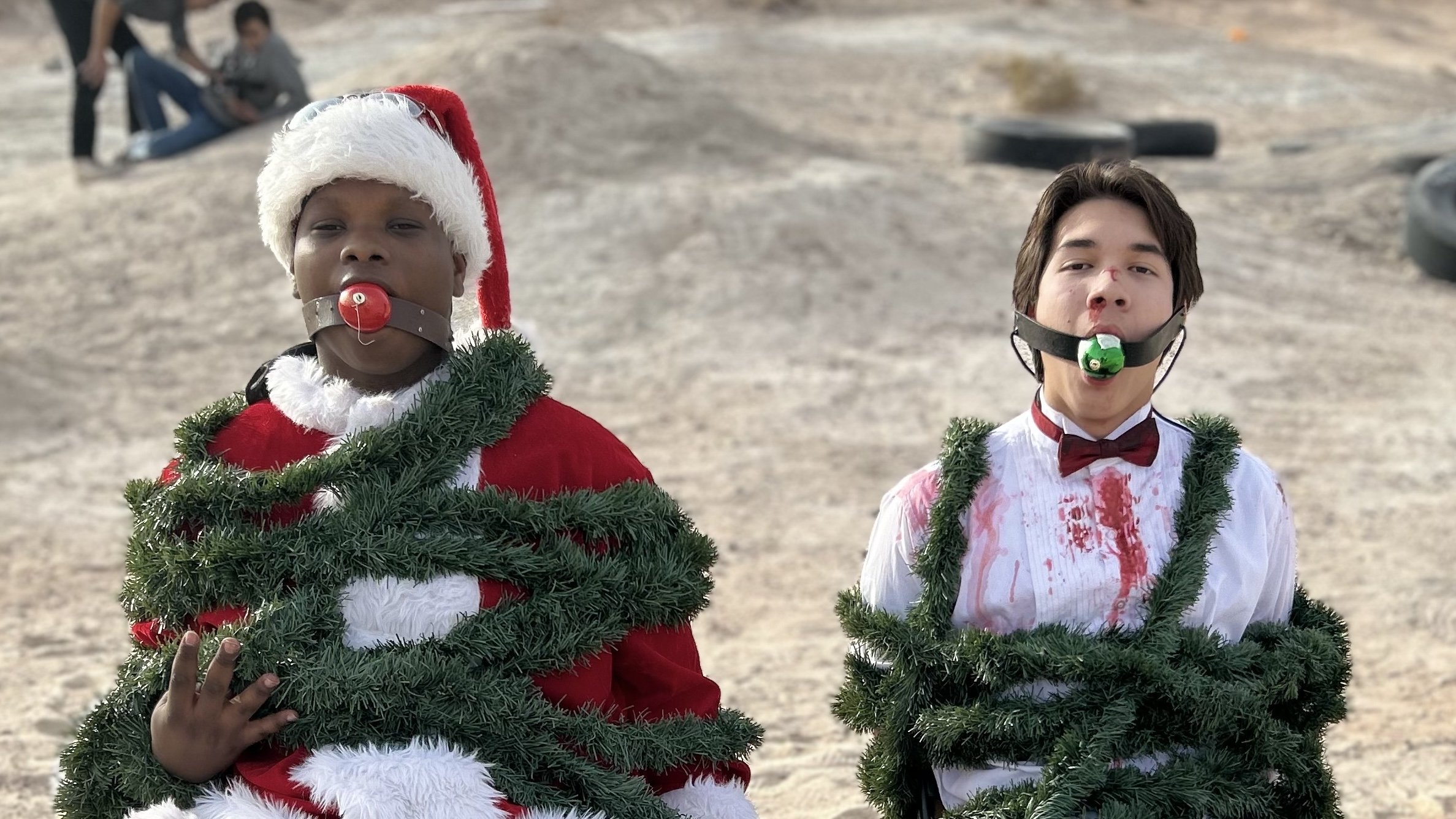 Backdrop for Dont shoot me Santa.