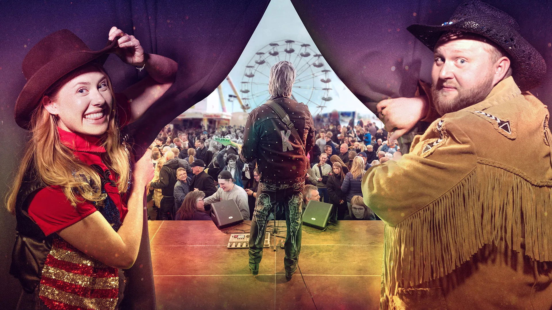 Backdrop for Fantino og Bonde på Dansktoppen