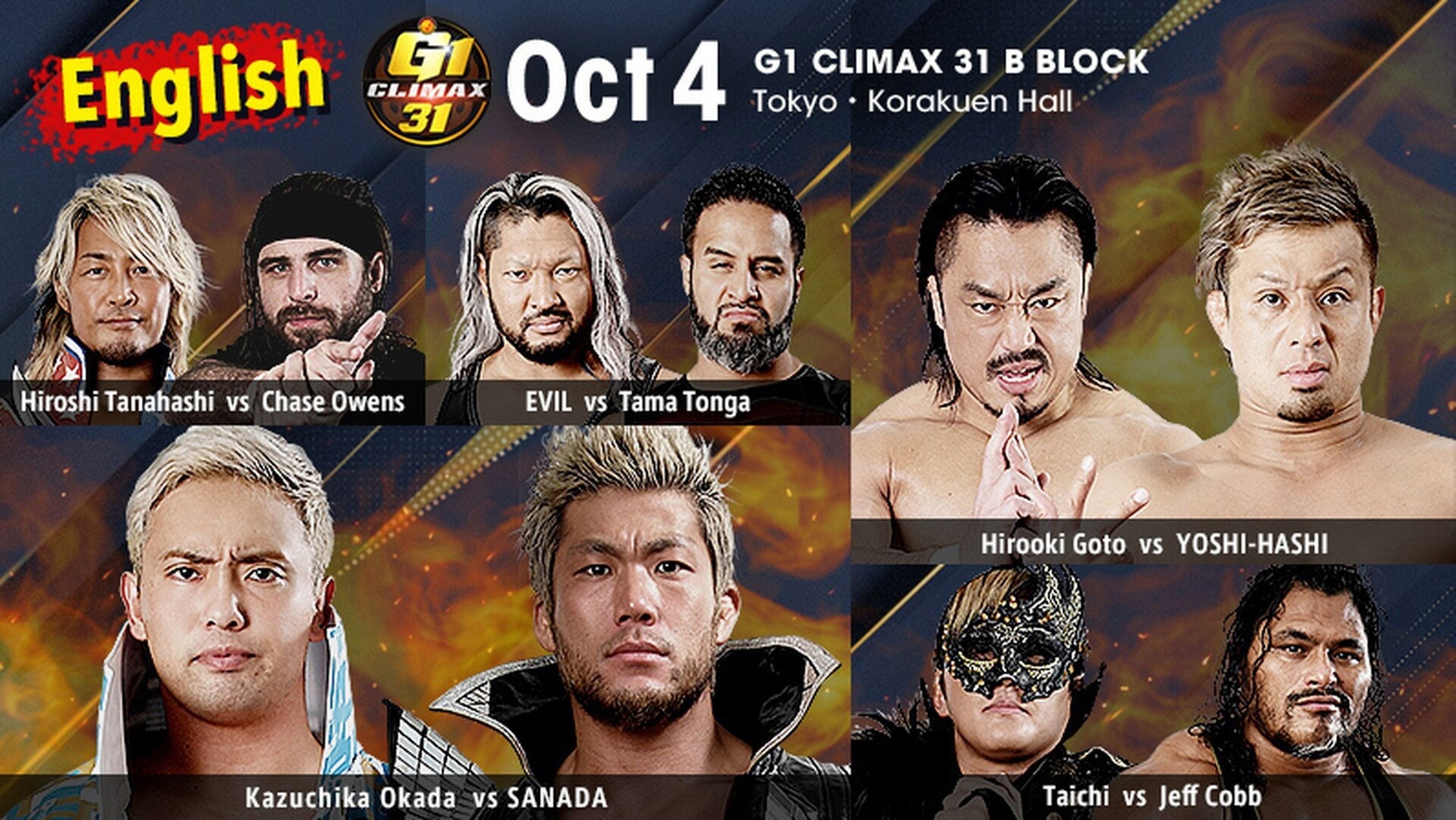Backdrop for NJPW G1 Climax 31: Day 10