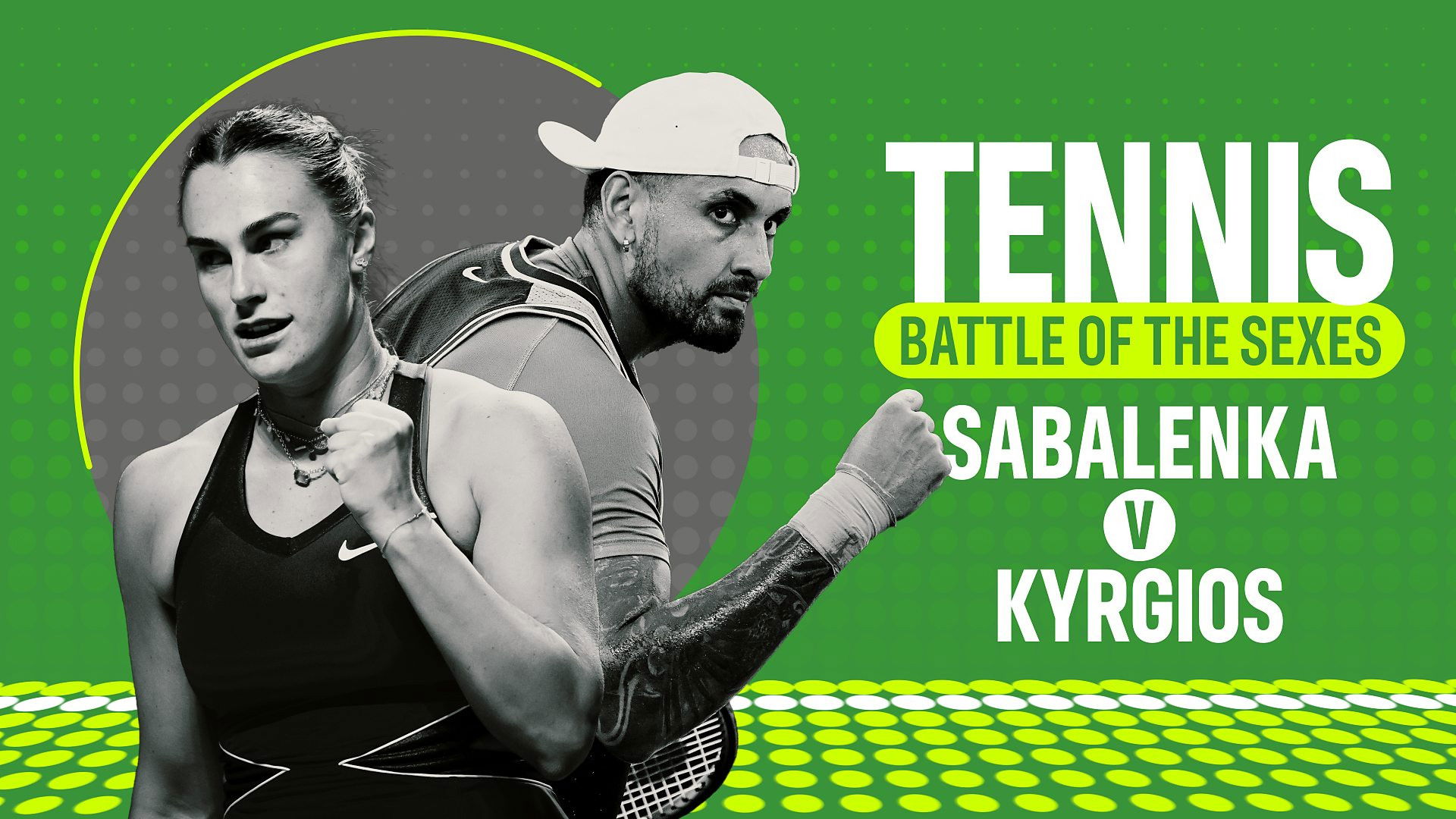 Backdrop for Battle of the Sexes - Sabalenka v Kyrgios