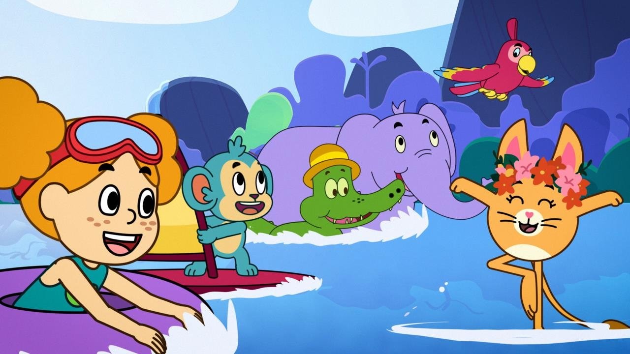 Backdrop for Arne Alligator och djungelkompisarna