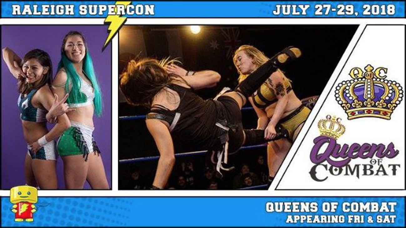 Backdrop for Queens of Combat Invade Supercon Night 1