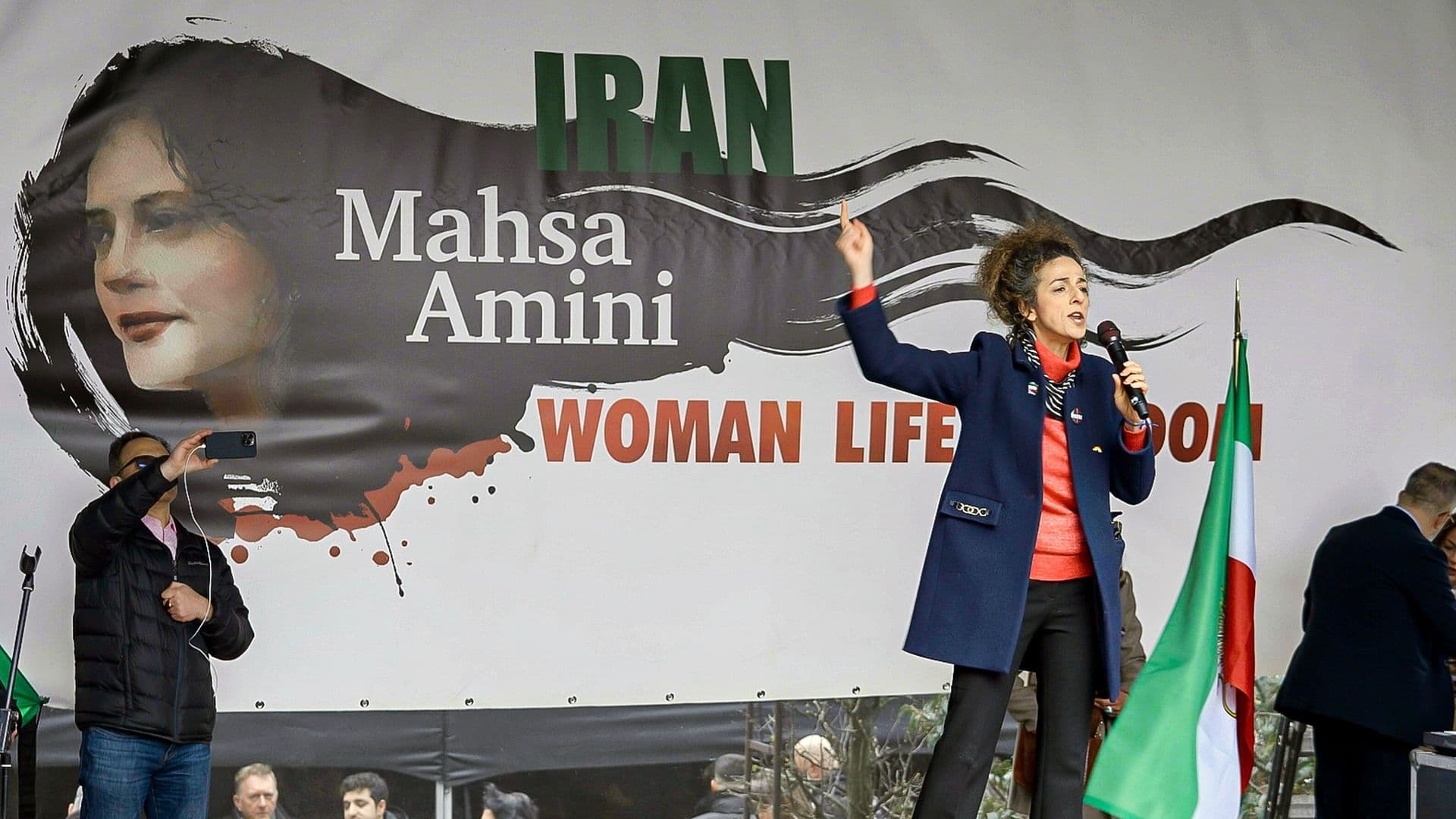 Backdrop for Woman, Life, Freedom: An Iranian Revolution