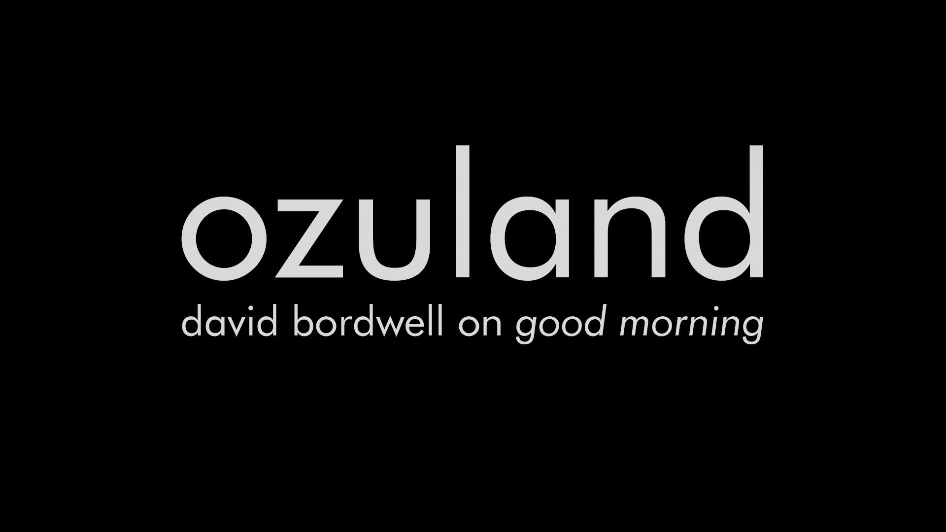 Backdrop for Ozuland: David Bordwell on Good Morning