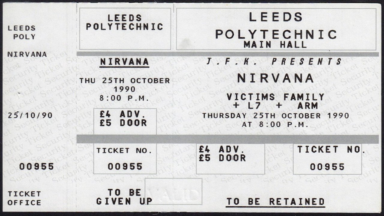 Backdrop for Nirvana - Live on Leeds Polytechnic, UK, 1990