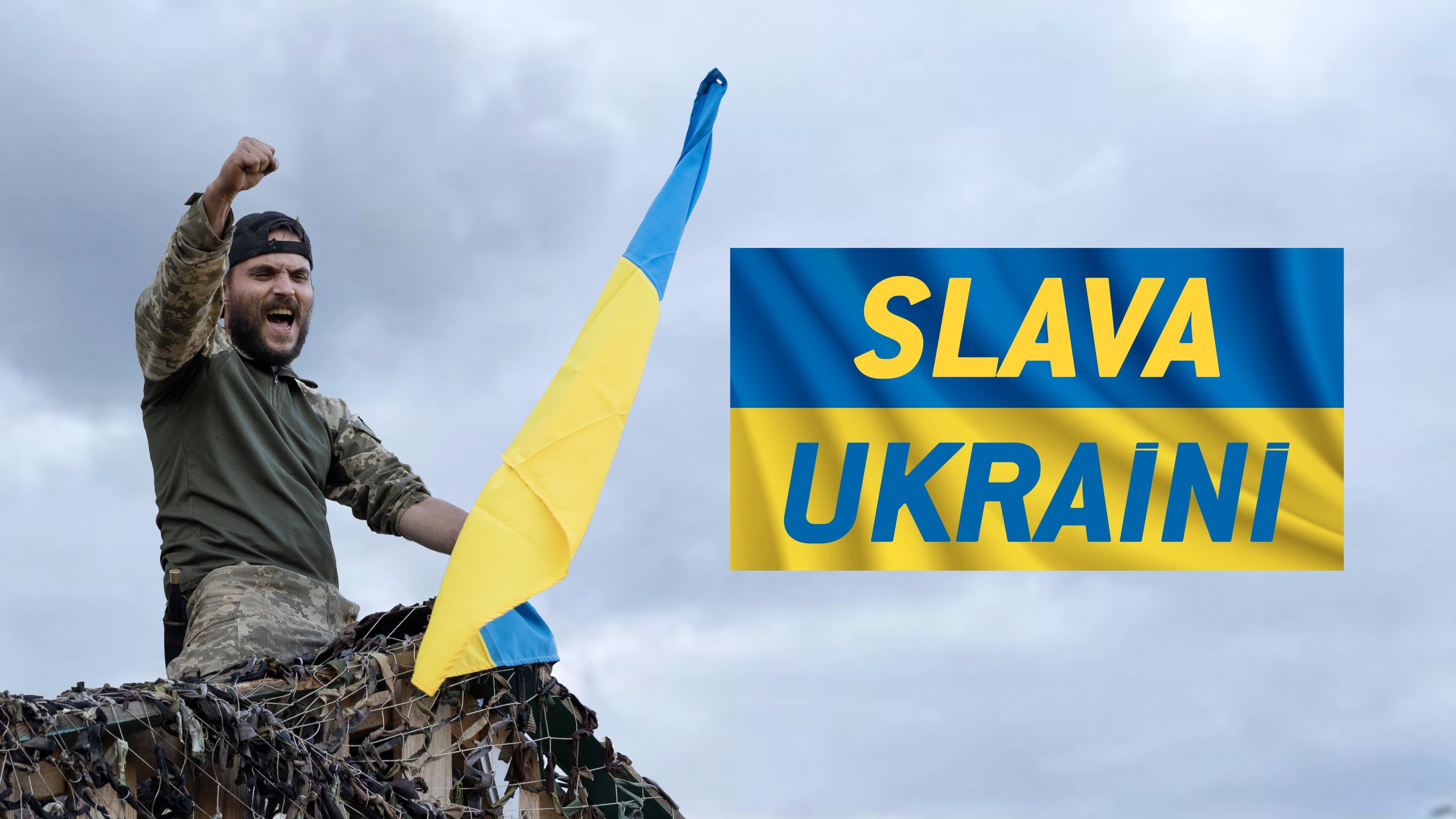 Backdrop for Slava Ukraini