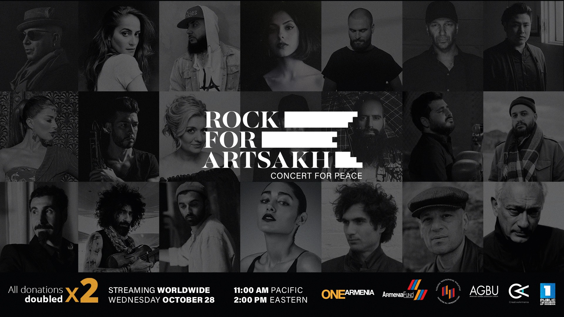 Backdrop for Rock for Artsakh: a concert for peace