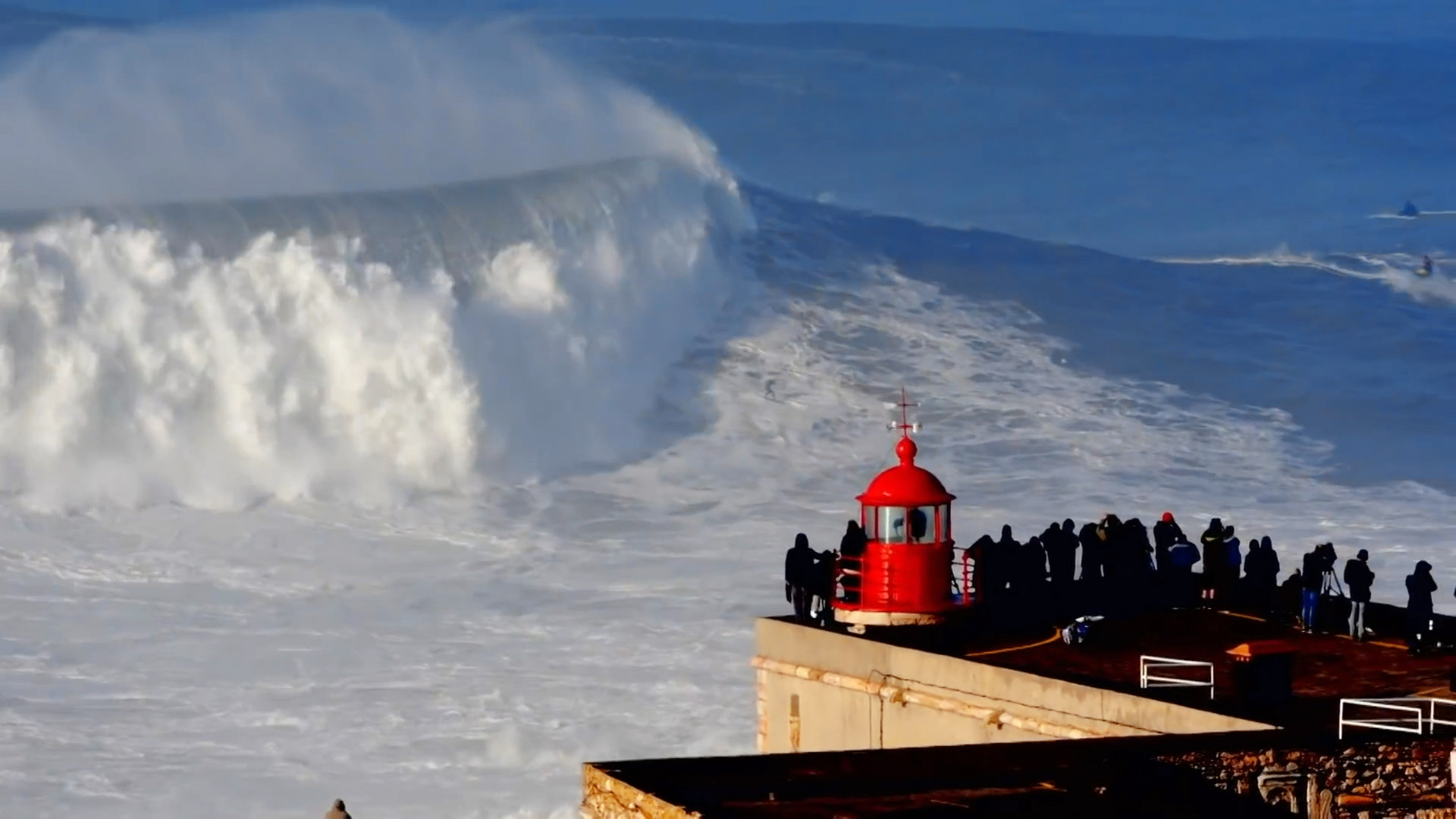 Backdrop for The Perfect Wave: Big Wave Surfing in Portugal