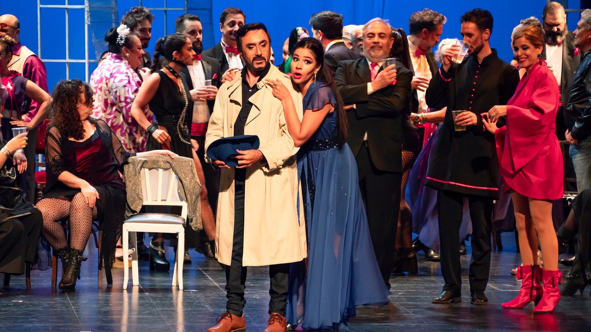 Backdrop for La Traviata performed at Teatro del Libertador