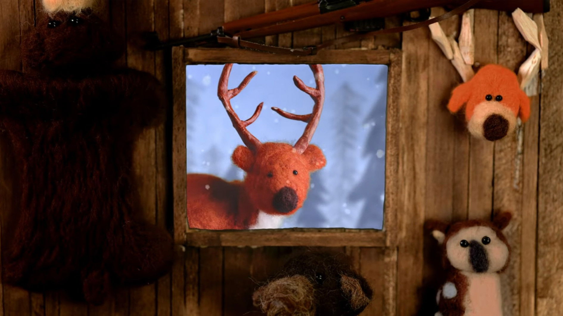 Backdrop for A Hunter Grabs Their Rifle