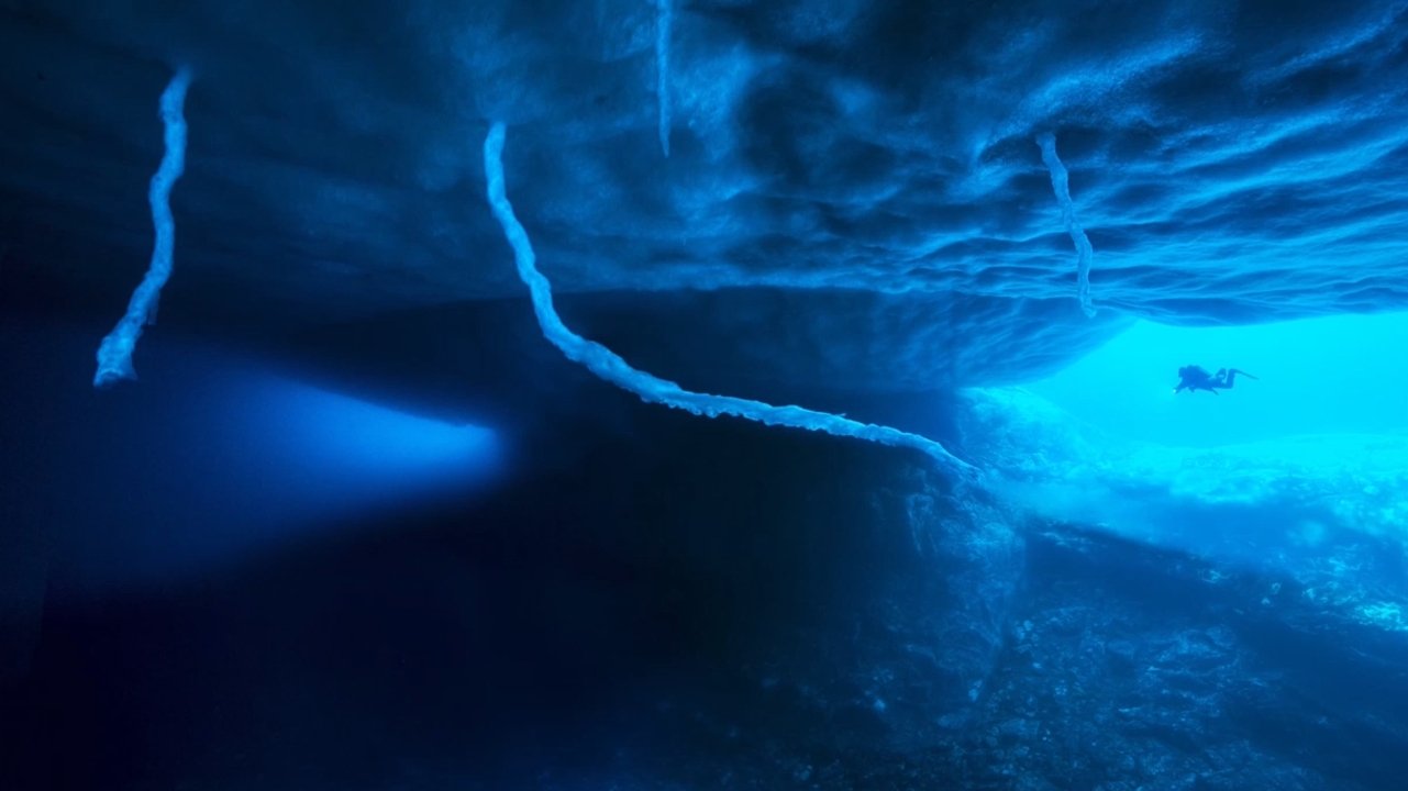 Backdrop for Antarctica, in the footsteps of the Emperor