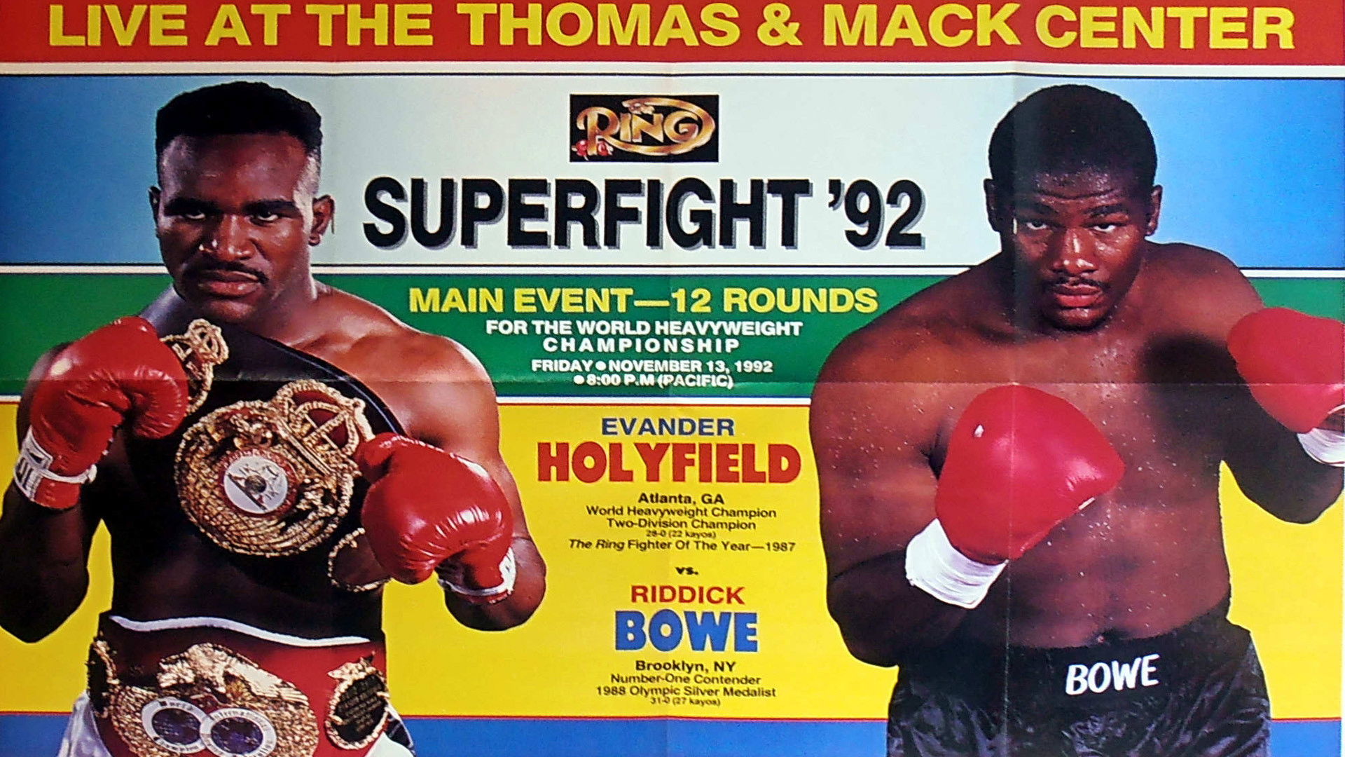 Backdrop for Evander Holyfield vs Riddick Bowe I
