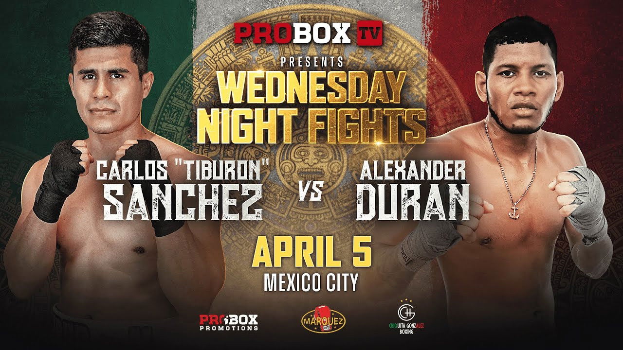 Backdrop for Carlos Sanchez vs. Alexander Duran