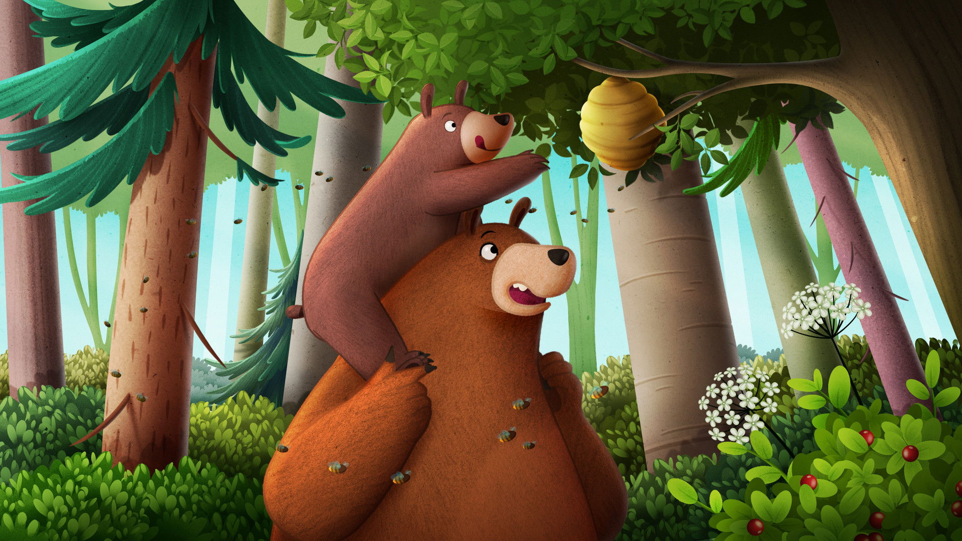 Backdrop for Hug Me. Honey Seekers