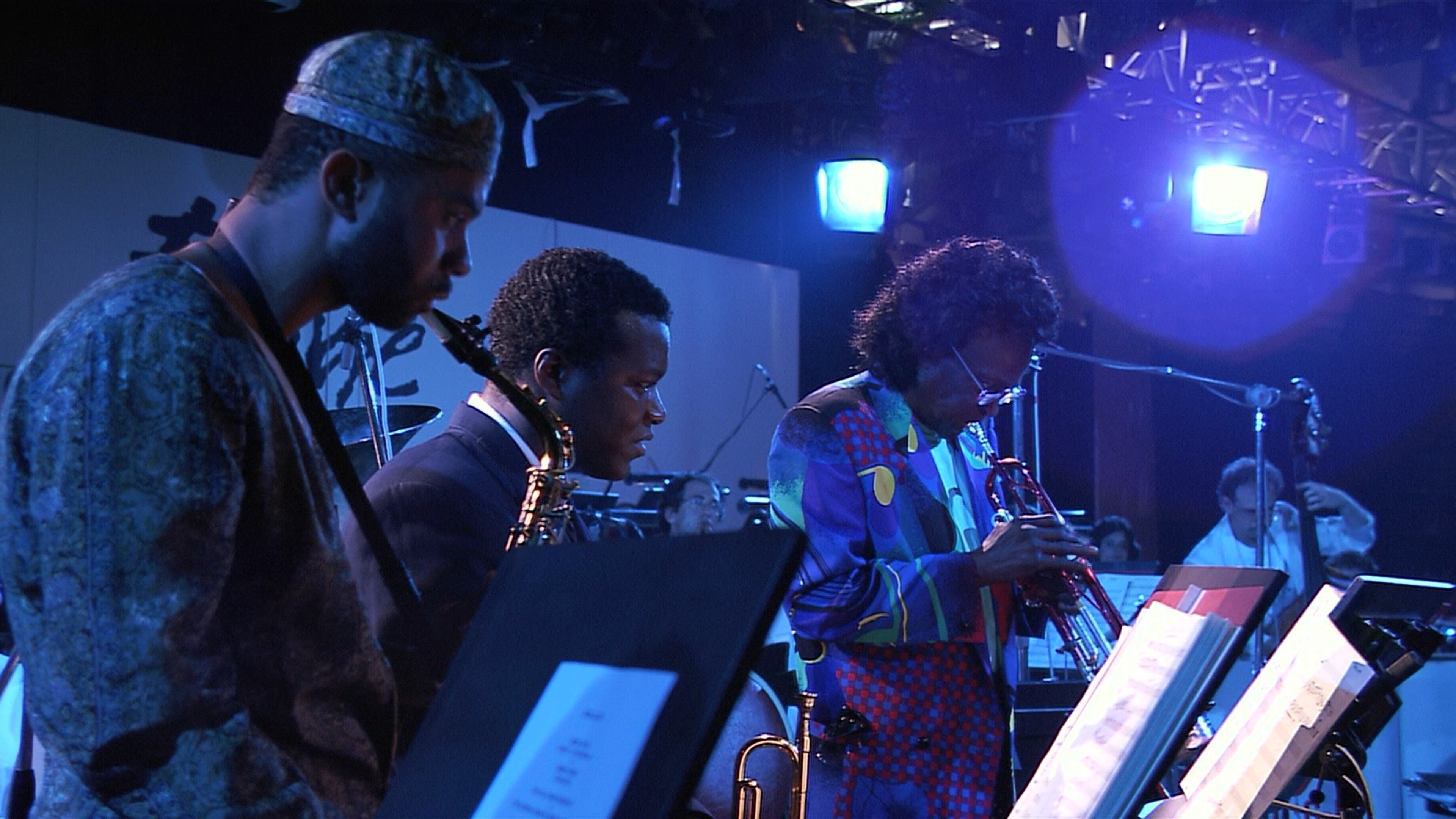 Backdrop for Miles Davis with Quincy Jones and the Gil Evans Orchestra Live at Montreux 1991