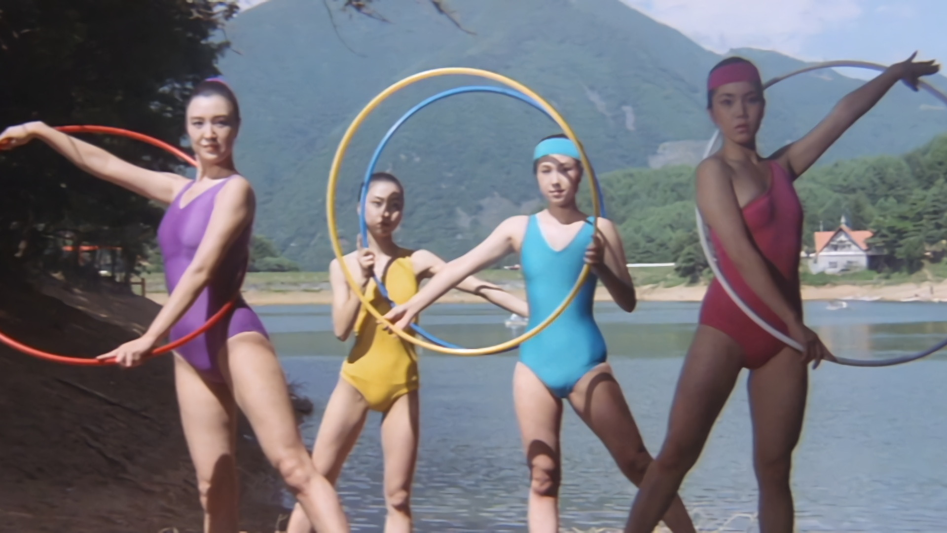 Backdrop for Female Gym Coach: Jump and Straddle