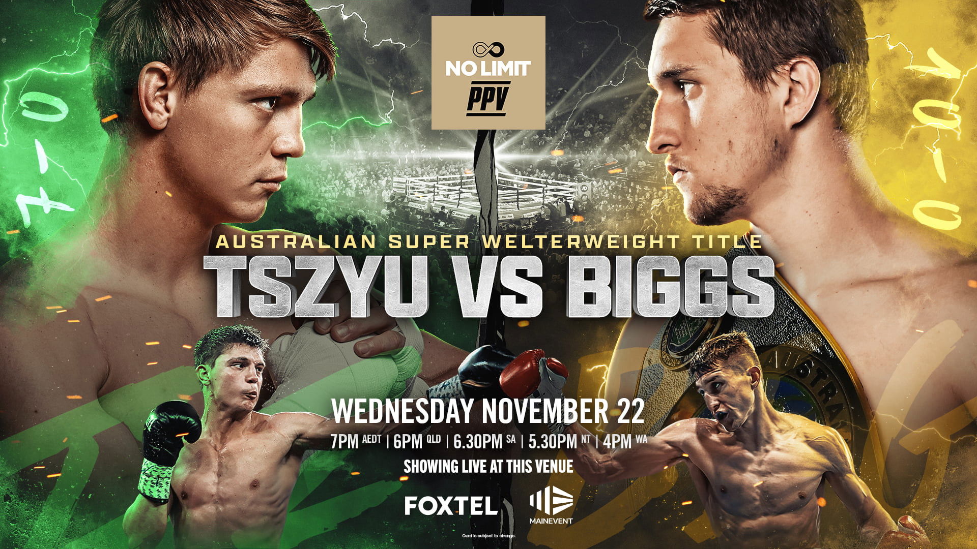 Backdrop for Nikita Tszyu vs. Dylan Biggs