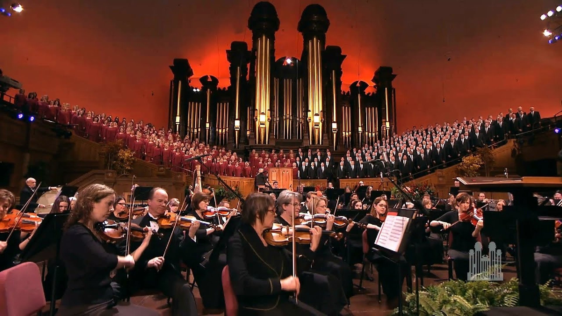 Backdrop for Christmas with the Mormon Tabernacle Choir and Orchestra at Temple Square featuring Sissel