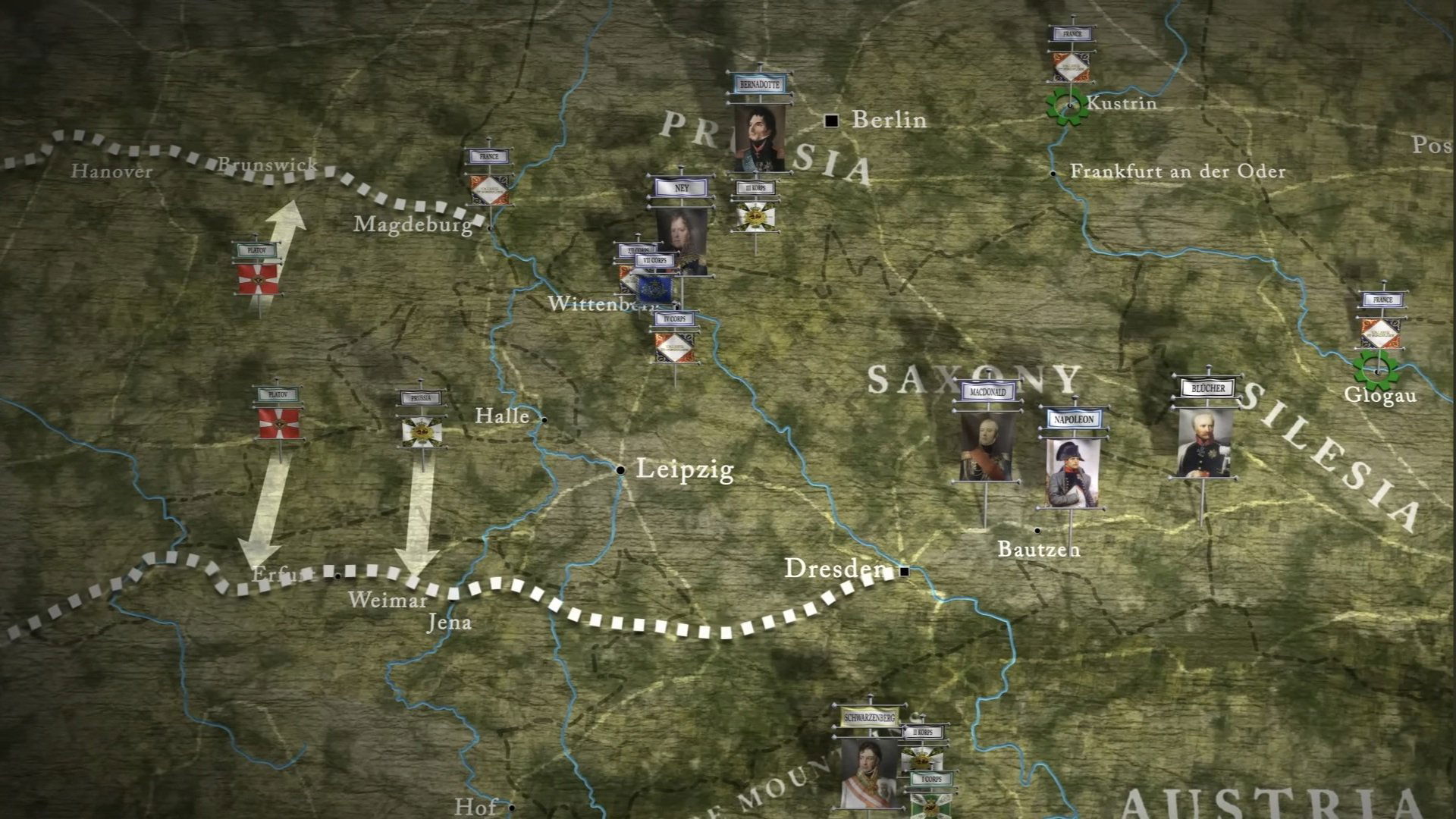 Backdrop for Napoleonic Wars: Battle for Germany 1813