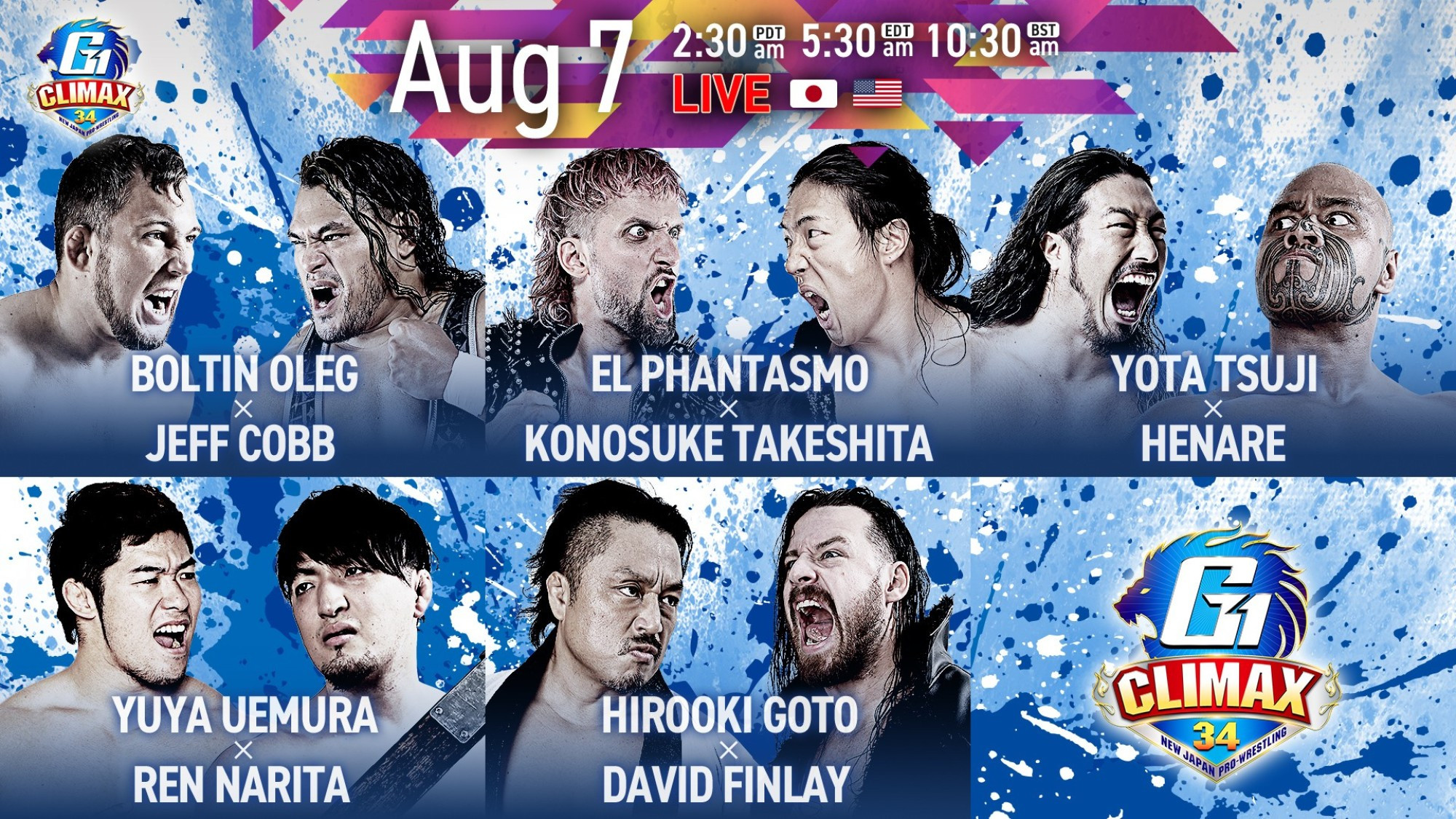 Backdrop for NJPW G1 Climax 34: Day 12