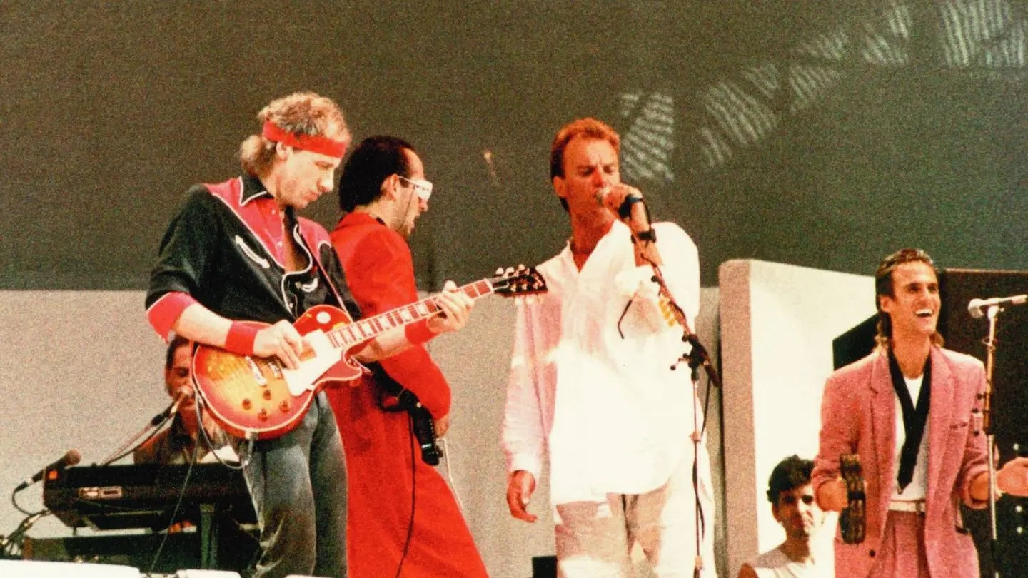 Backdrop for Dire Straits at Live Aid