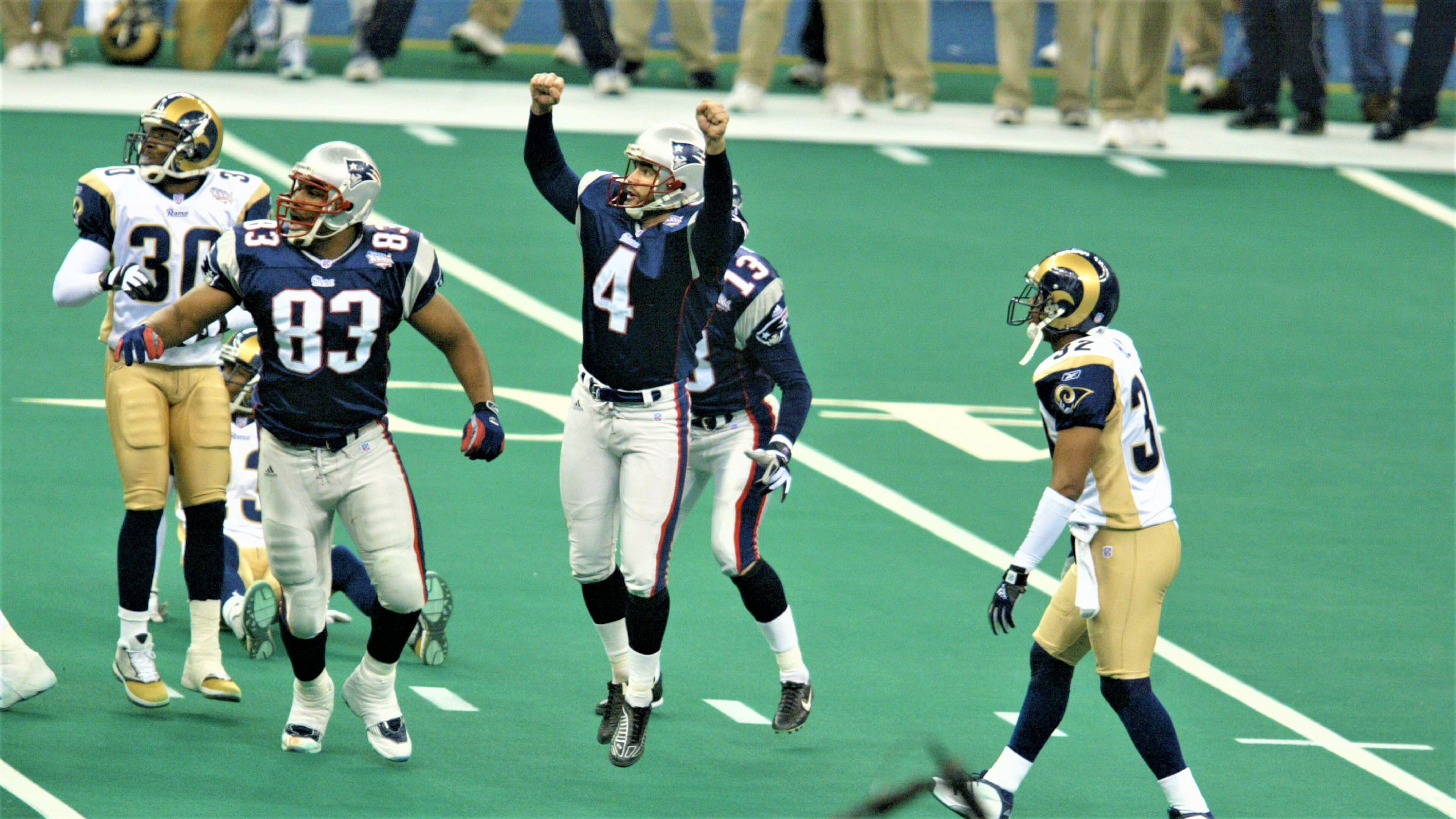 Backdrop for Super Bowl XXXVI Champions: New England Patriots