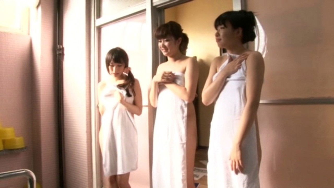 Backdrop for Beautiful Onsen Girl Wrapped Up in Only A Towel - Of Course It's an Onsen! As the Towel Gets Wet Her Hard Nipples Start to Show Driving the Regular Customers Crazy! Wild Lives at the Onsen! Game