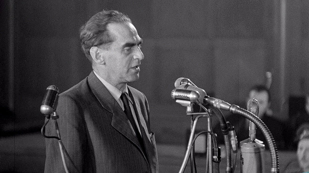 Backdrop for WHAT GOES AROUND Rudolf Slánský