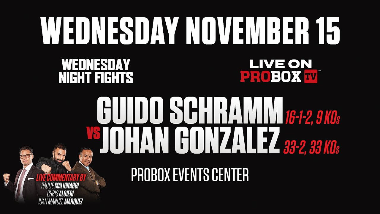 Backdrop for Guido Emmanuel Schramm vs. Johan Gonzalez