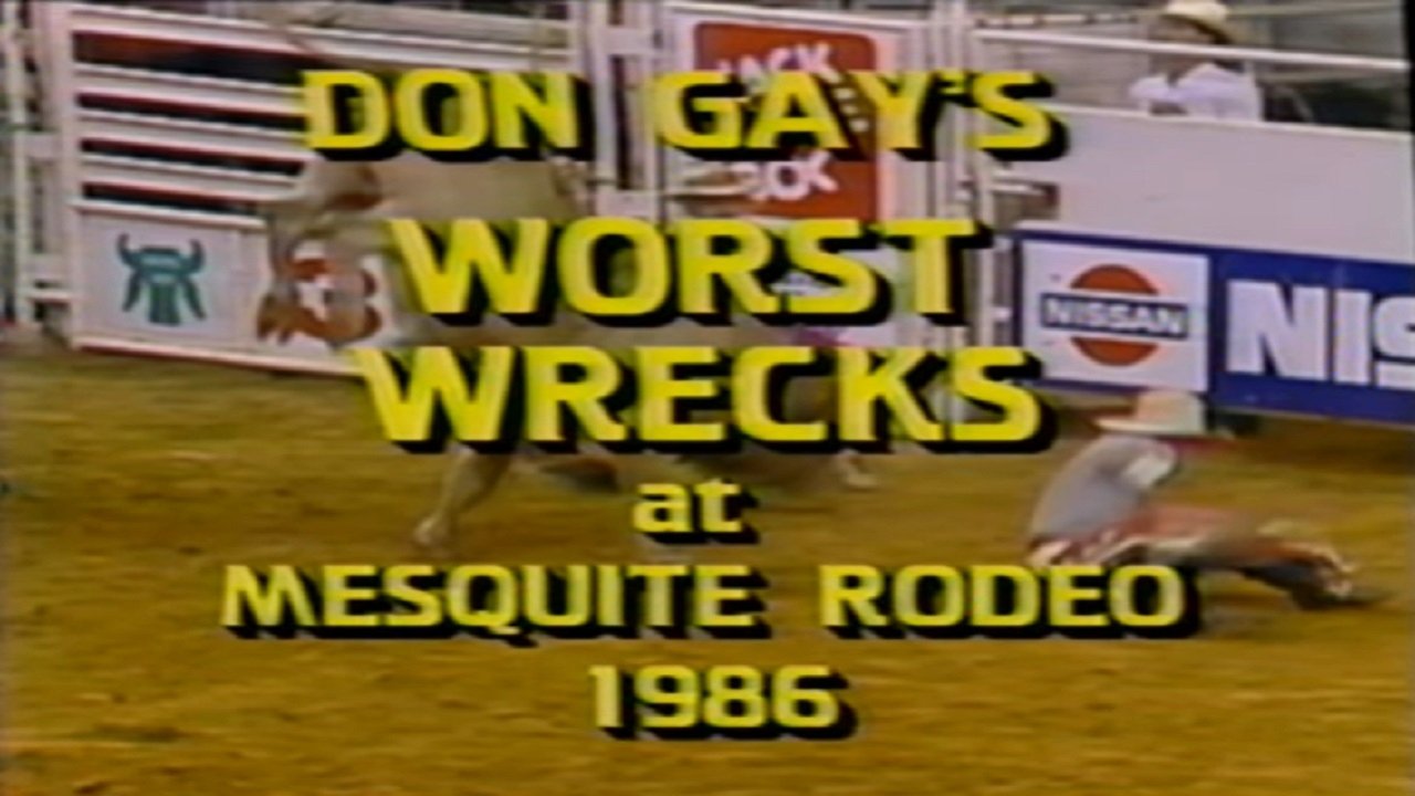 Backdrop for Don Gay's Worst Wrecks at Mesquite Rodeo 1986