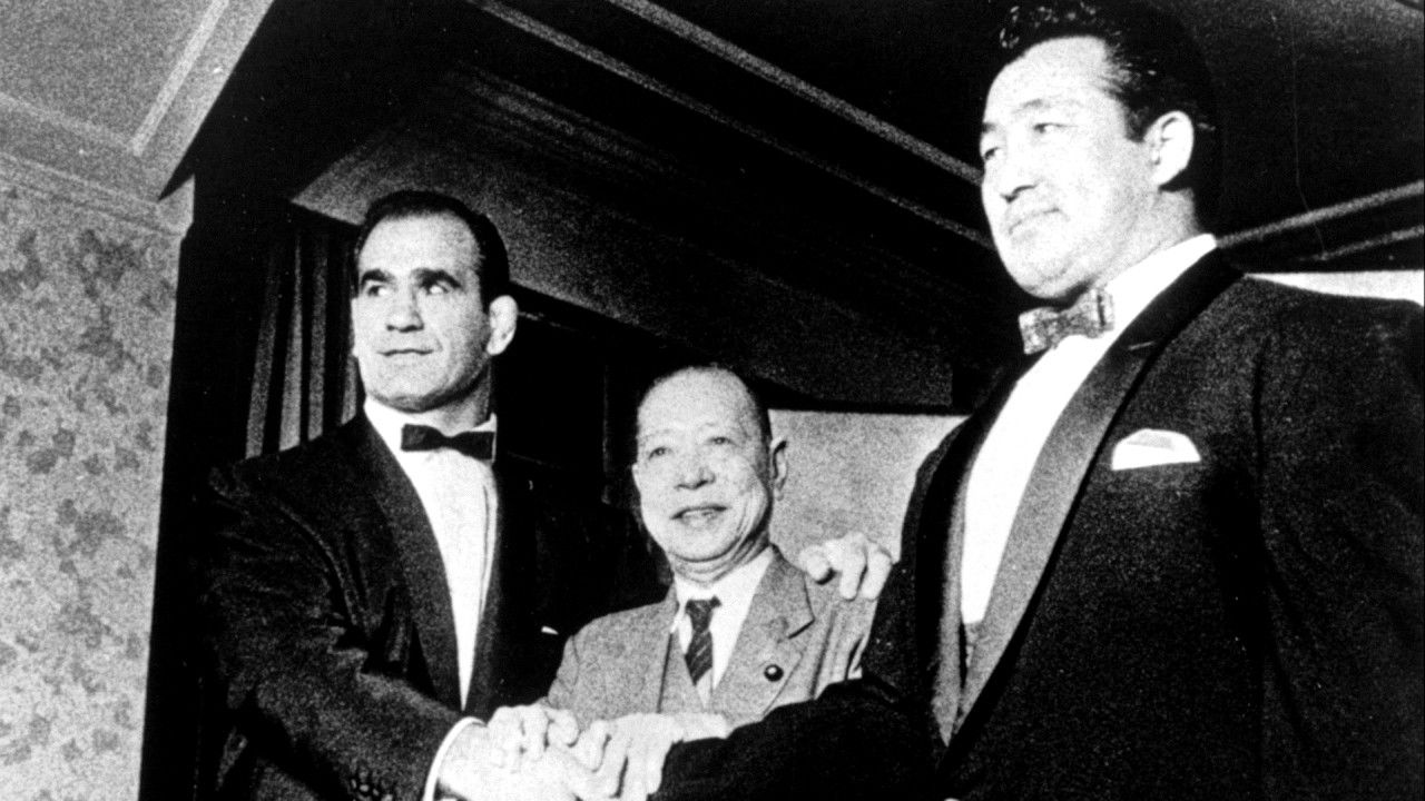 Backdrop for Lou Thesz vs. Rikidozan World Title Battle