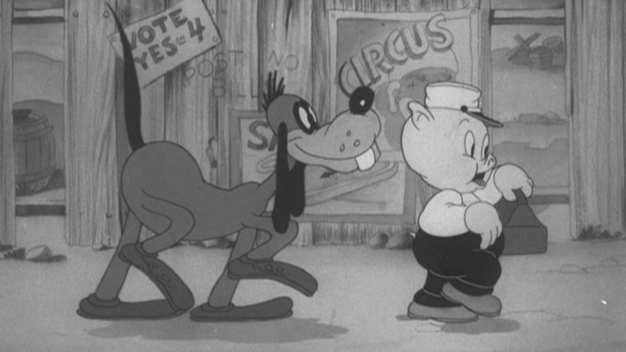 Backdrop for Porky's Tire Trouble