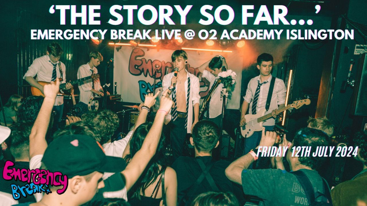 Backdrop for ‘The Story So Far…’ Emergency Break Live @ O2 Academy Islington
