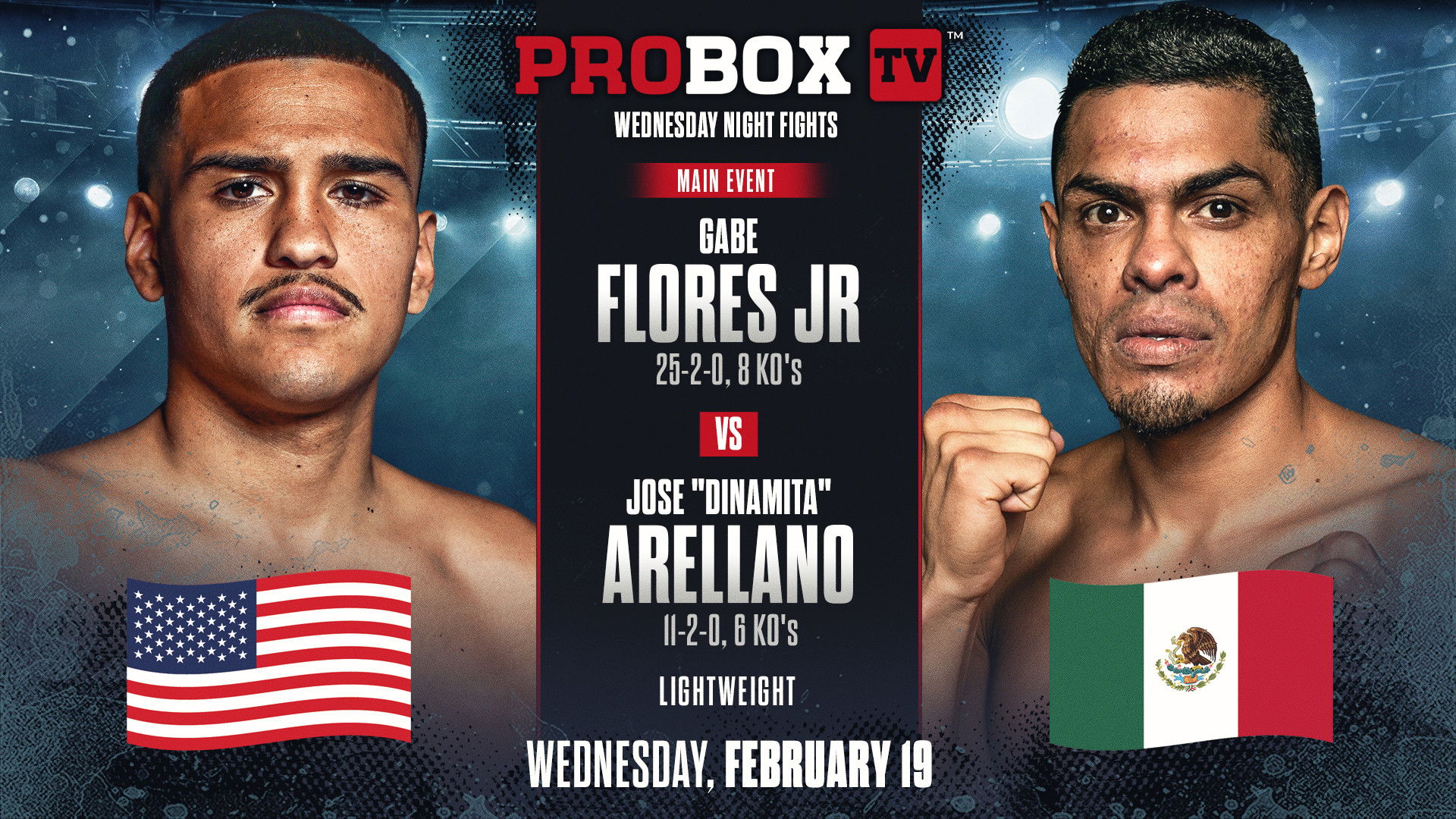 Backdrop for Gabriel Flores Jr. vs. Jose Arellano