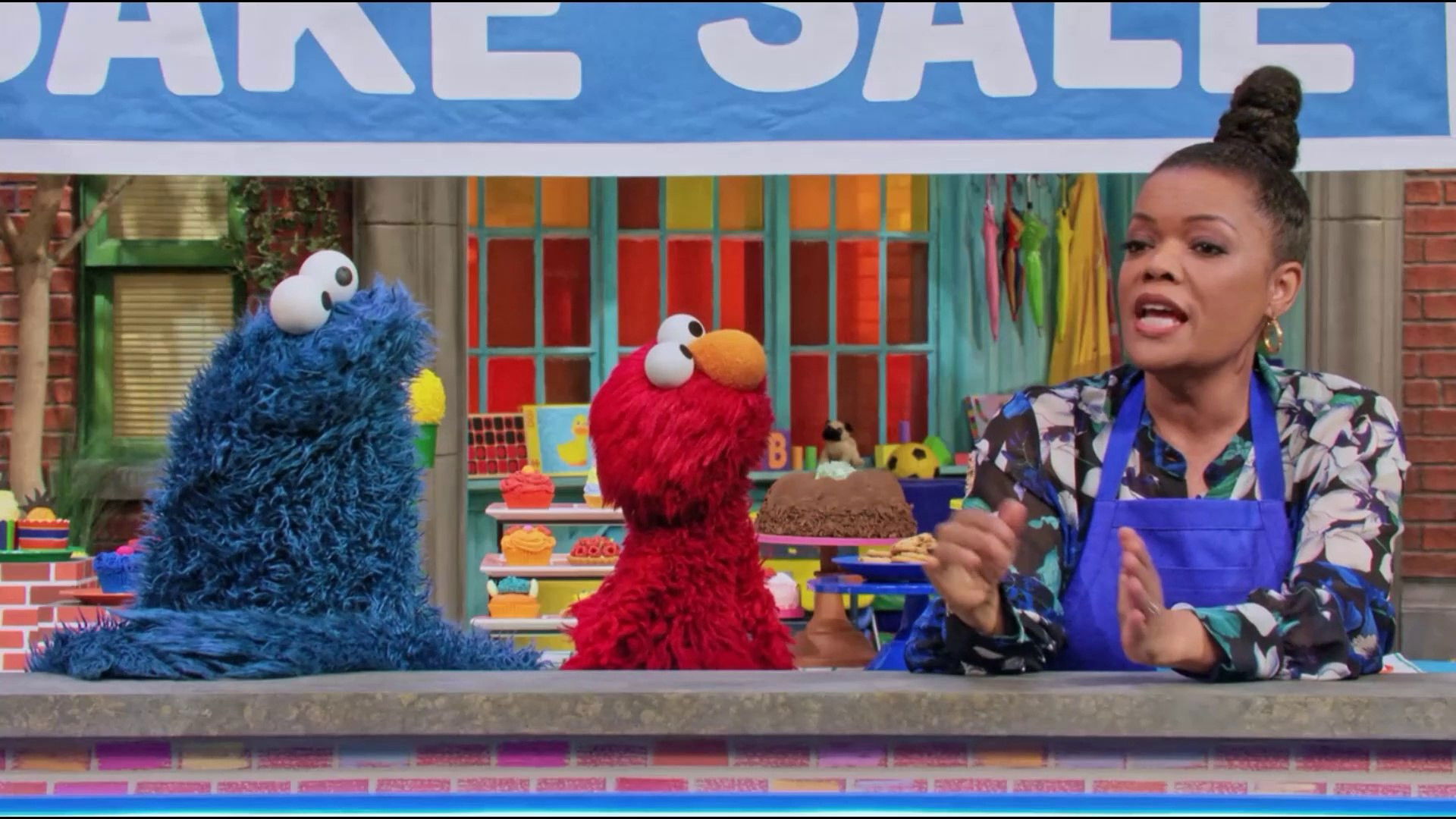 Backdrop for Cookie Monster's Bake Sale: Back to School