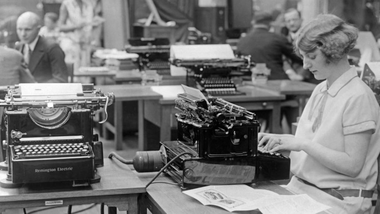 Backdrop for And Man Created the Secretary