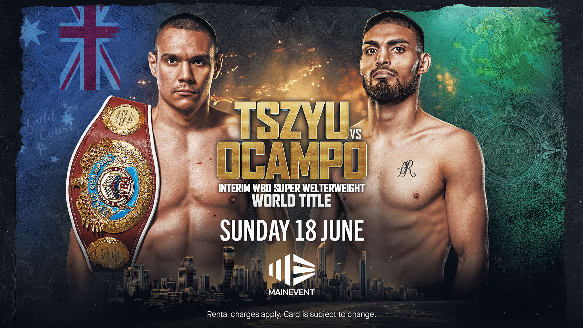 Backdrop for Tim Tszyu vs. Carlos Ocampo