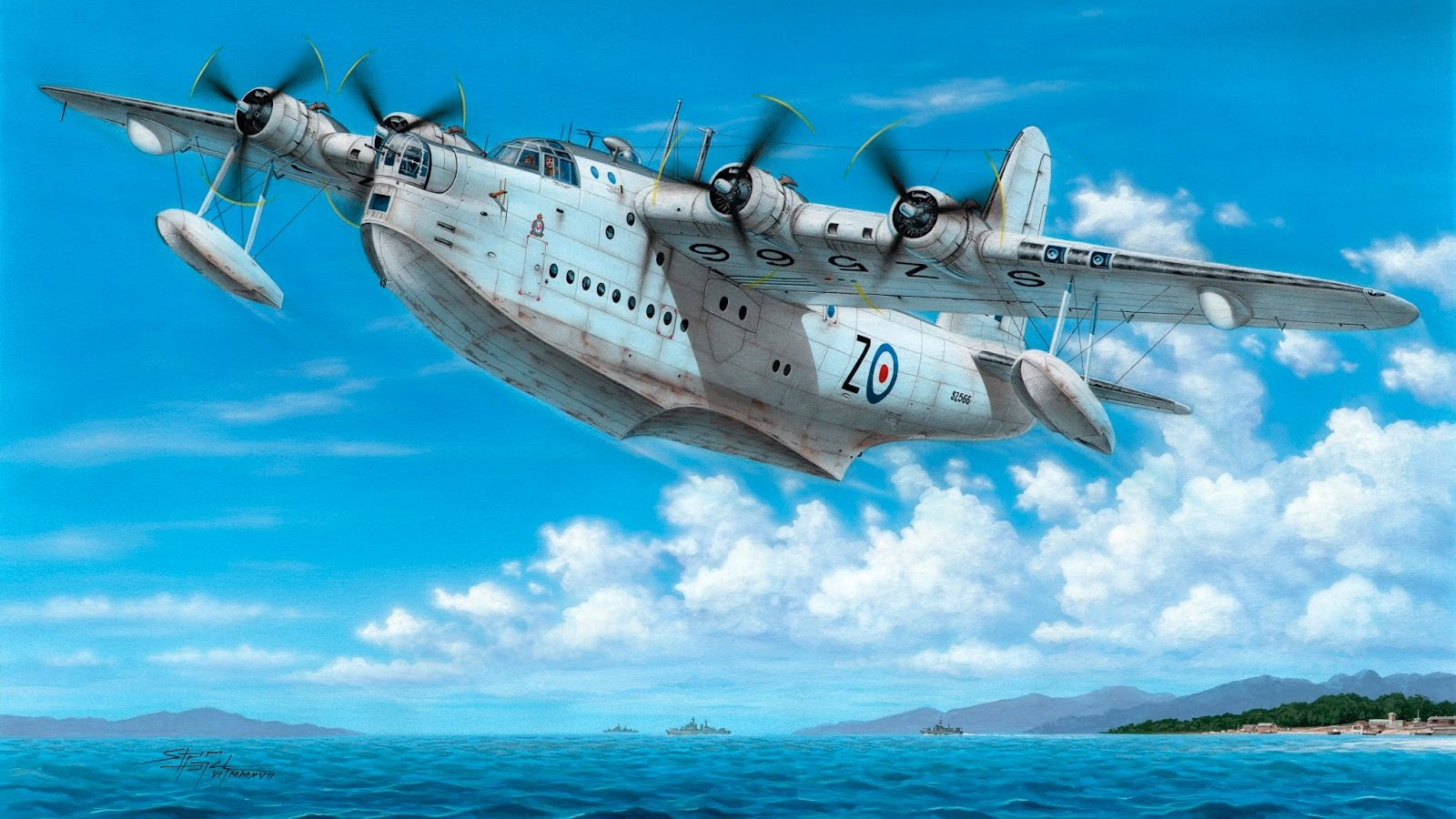 Backdrop for The Short Sunderland Flying Boat