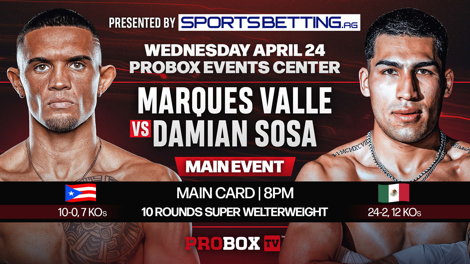 Backdrop for Marques Valle vs. Damian Sosa