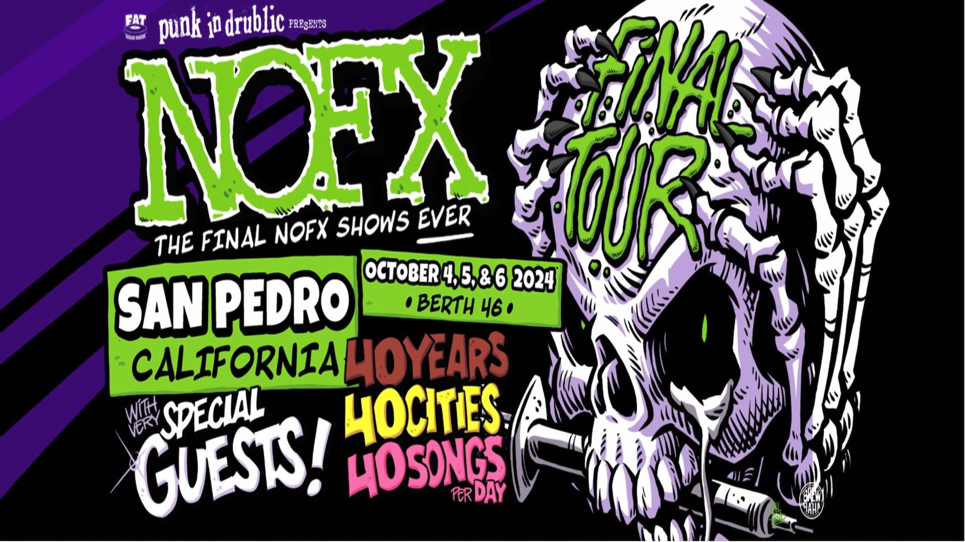 Backdrop for NOFX: The Final Show (Night 2) Oct 5, 2024